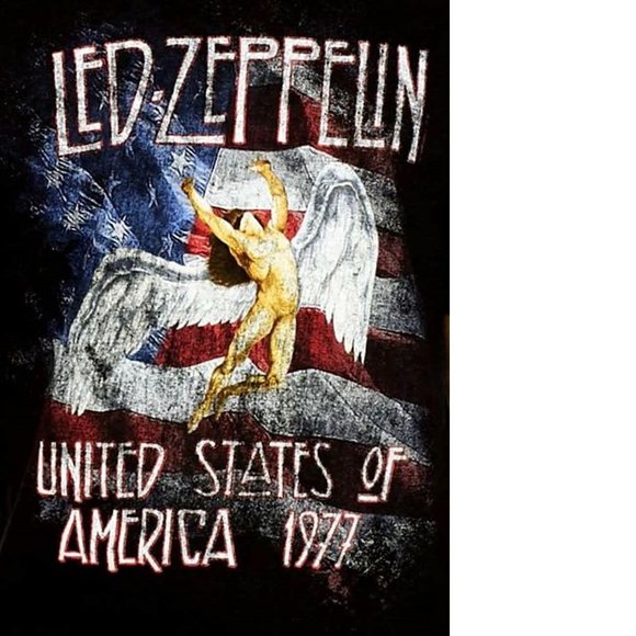 Led Zeppelin US Flag 1977 Tour T-Shirt 2XL NWT - Picture 2 of 2